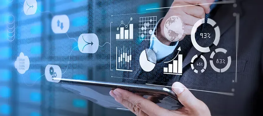 Montaje tecnológico que representa el Big Data empresarial