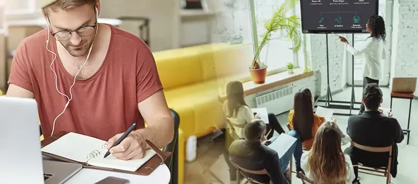 Título Imagen cabecera La formación online vs la formación presencial