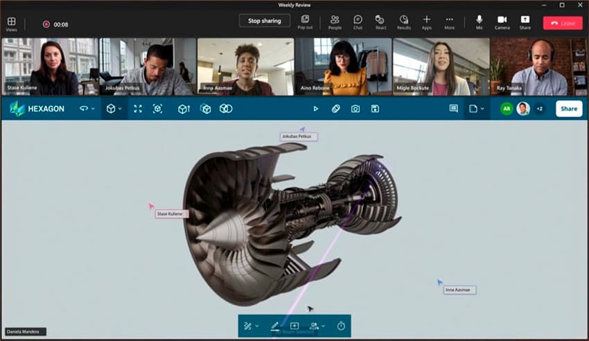 Visual de compartir en directo una de las novedades Microsoft Teams