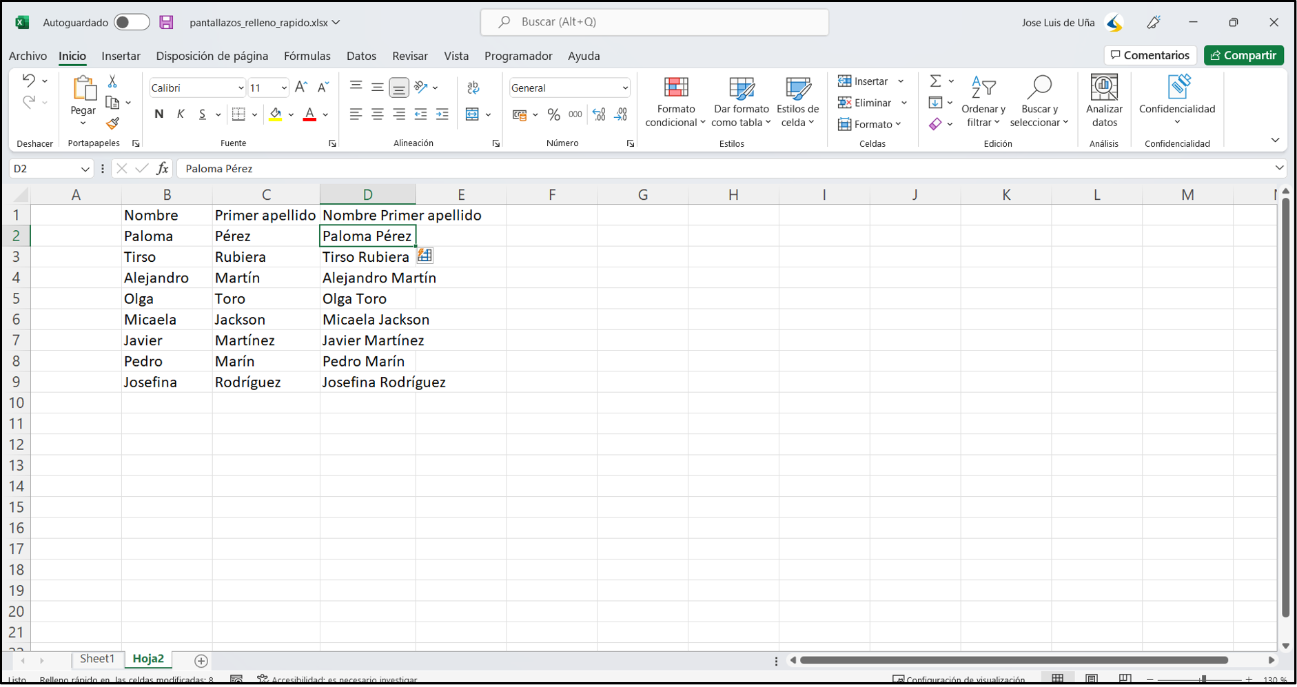 Herramienta de relleno automático de Excel - Gadesoft