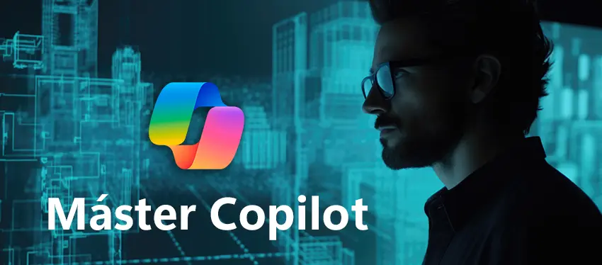 Perfil IT con fondo para representar el máster en inteligencia artificial de Microsoft Copilot