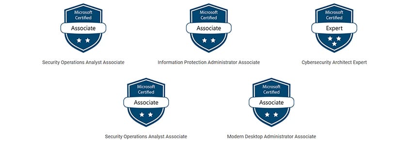 Certificaciones oficiales de Microsoft Security 