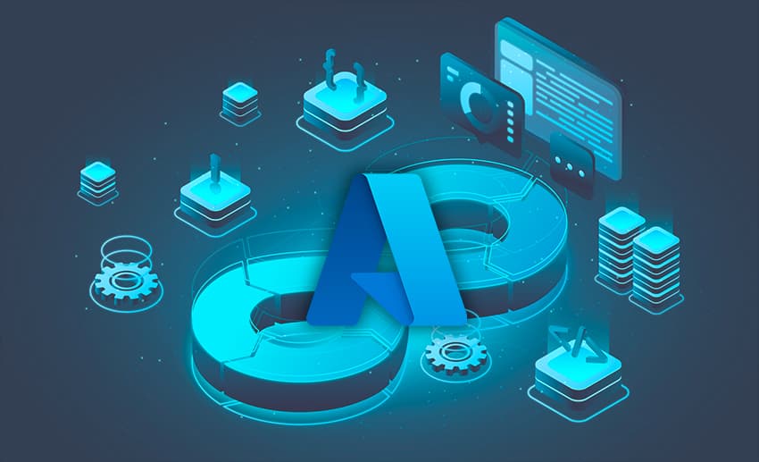 Infografía que representa un entorno DevOps de Azure