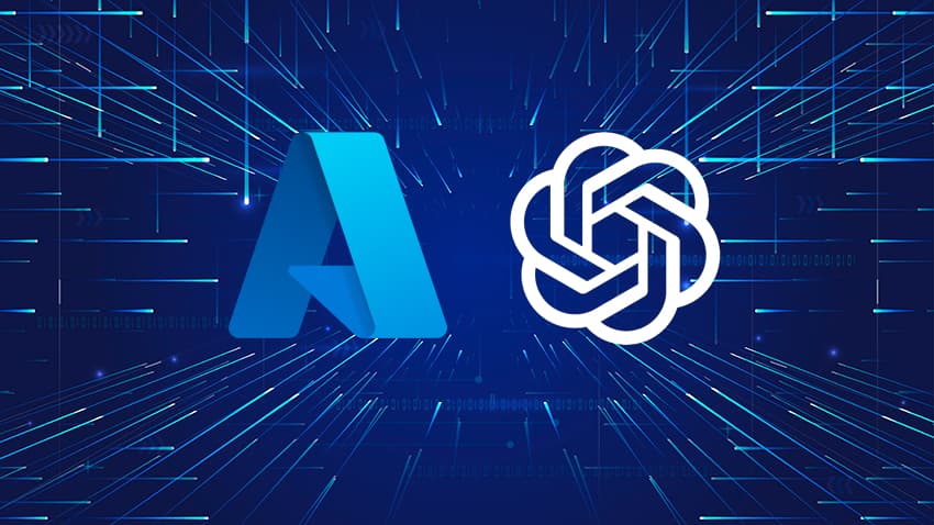 Logotipos de Azure y OpenAI 