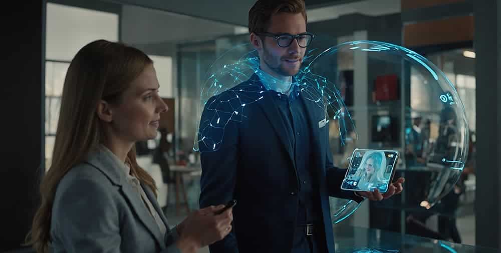 Equipo de trabajo aplicando la Inteligencia Artificial en empresas 