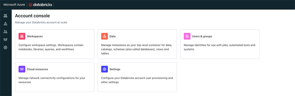 interfaz de Azure Databricks 