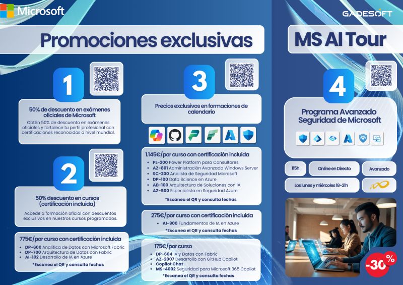 Gadesoft promociona formaciones y certificaciones como Microsoft Training Services Partner