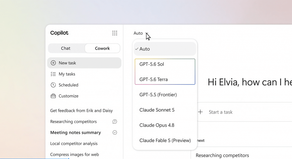 Presentación de GPT-5.6 como nuevo modelo integrado en Microsoft 365 Copilot