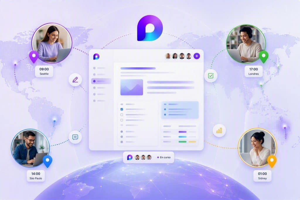 Equipos distribuidos colaborando con Microsoft Loop colaboración tiempo real desde distintas ubicaciones