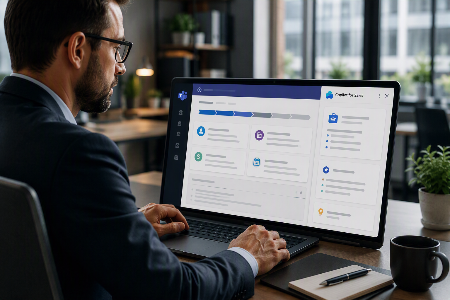 Resumen de una oportunidad de venta generado automáticamente por Copilot for Sales