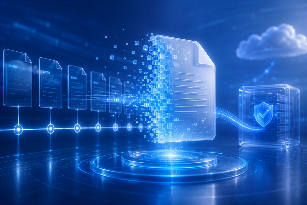 Arquitectura cloud conectando servicios de Microsoft 365 mediante copias de seguridad y recuperación empresarial para garantizar la continuidad de negocio y la resiliencia frente a incidentes.